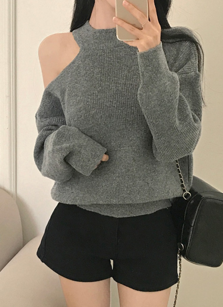 カシミヤ混ワンショルダールーズニット | レディースファッション通販